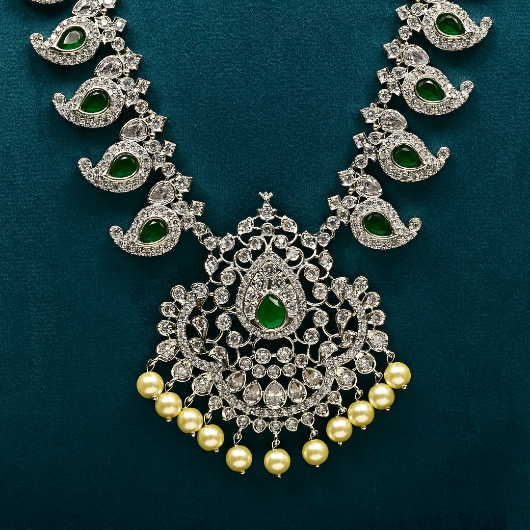 CZ Emerald Necklace Set