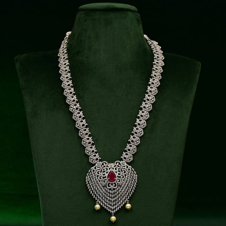 CZ Ruby Necklace Set