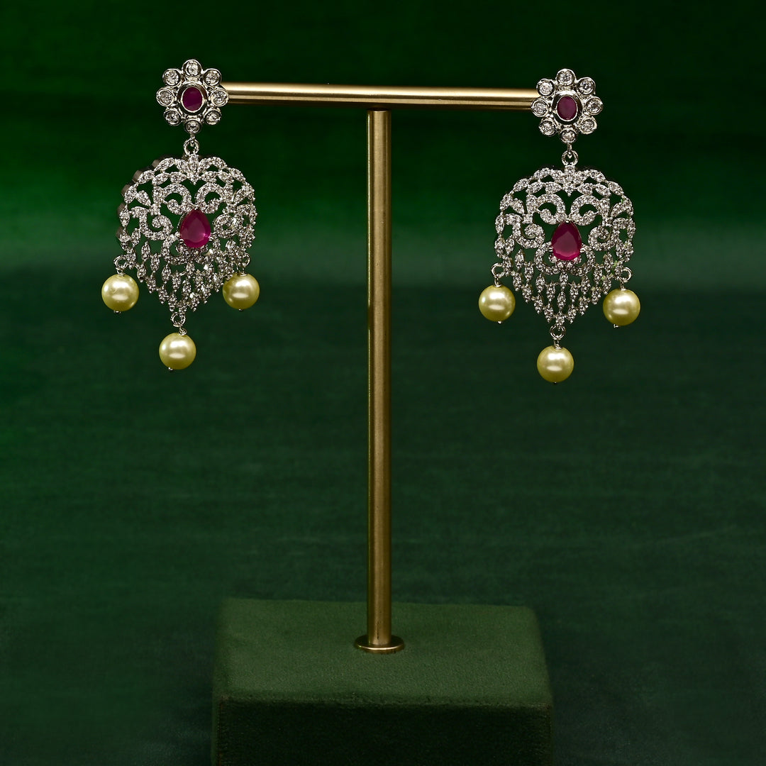 CZ Ruby Necklace Set