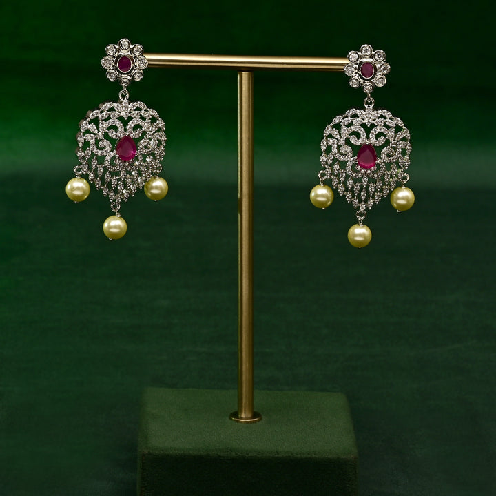 CZ Ruby Necklace Set