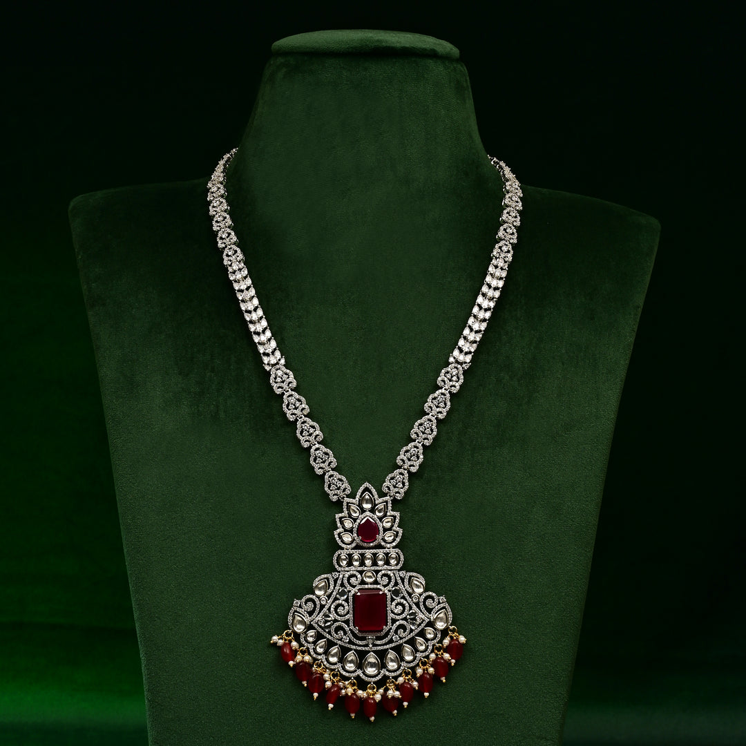 CZ Ruby Necklace Set