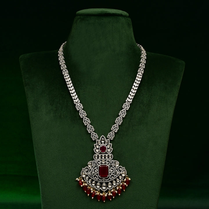 CZ Ruby Necklace Set