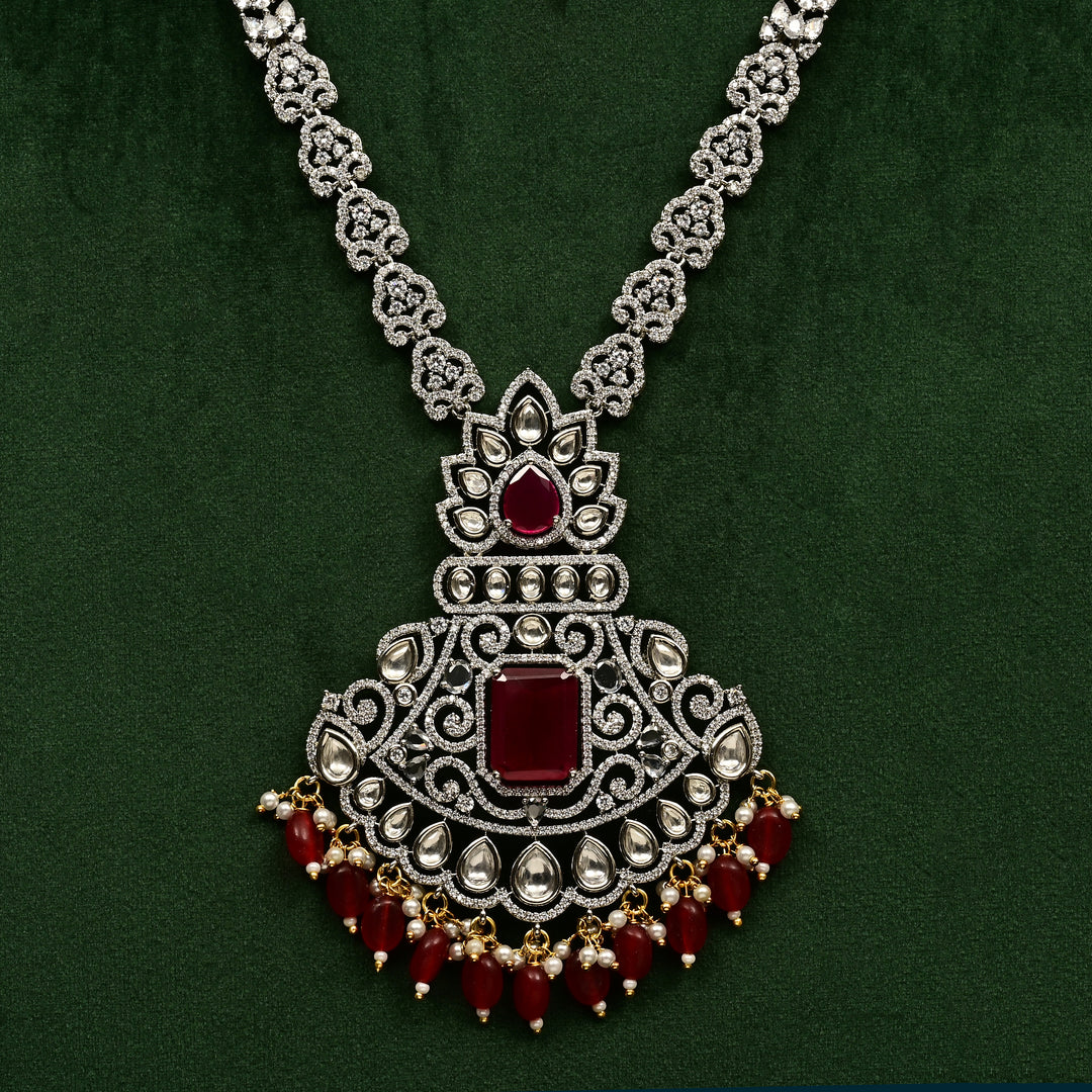 CZ Ruby Necklace Set
