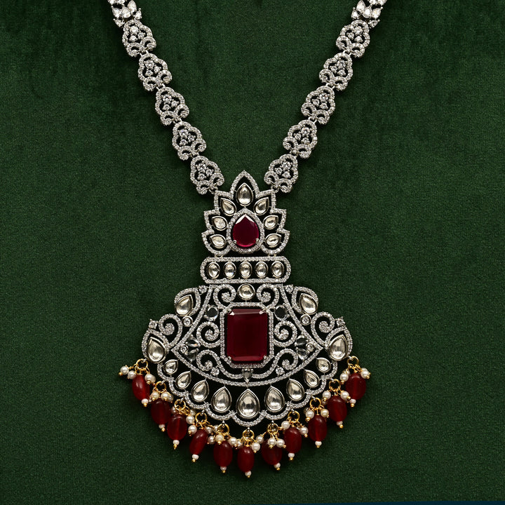 CZ Ruby Necklace Set