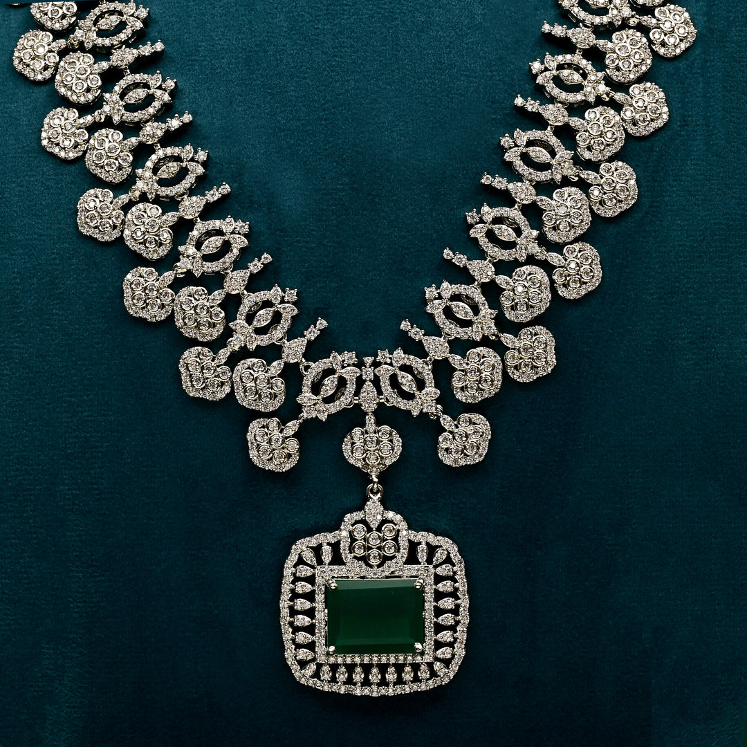 CZ Emerald Necklace Set