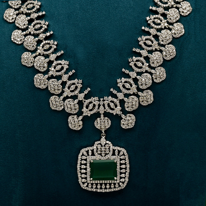 CZ Emerald Necklace Set