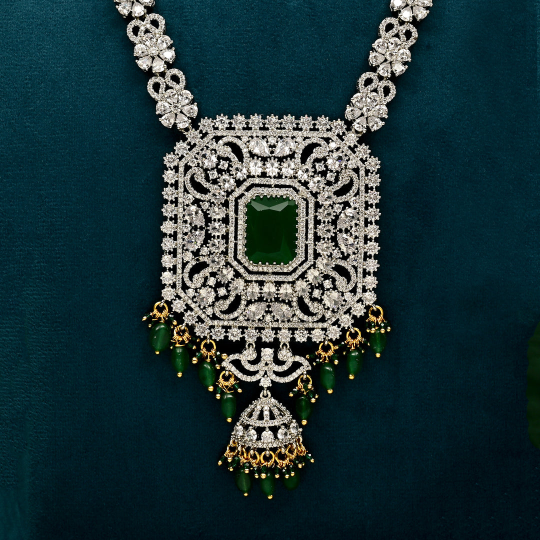 CZ Emerald Necklace Set