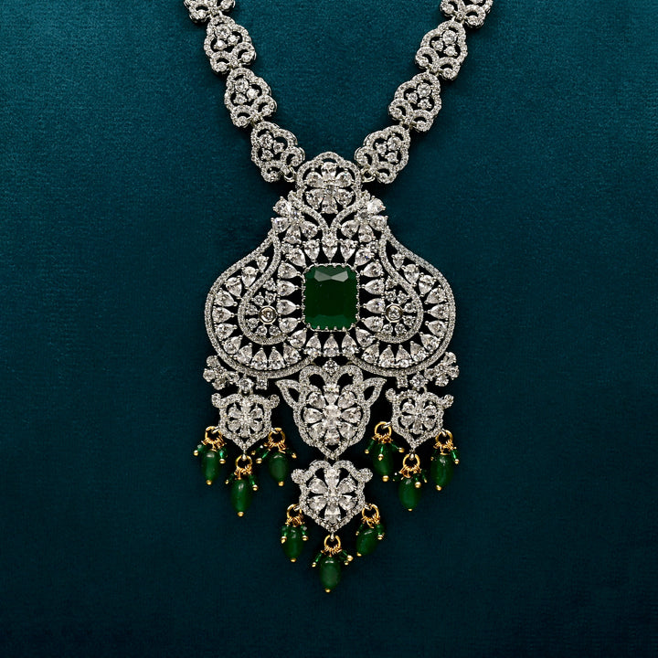 CZ Emerald Necklace Set