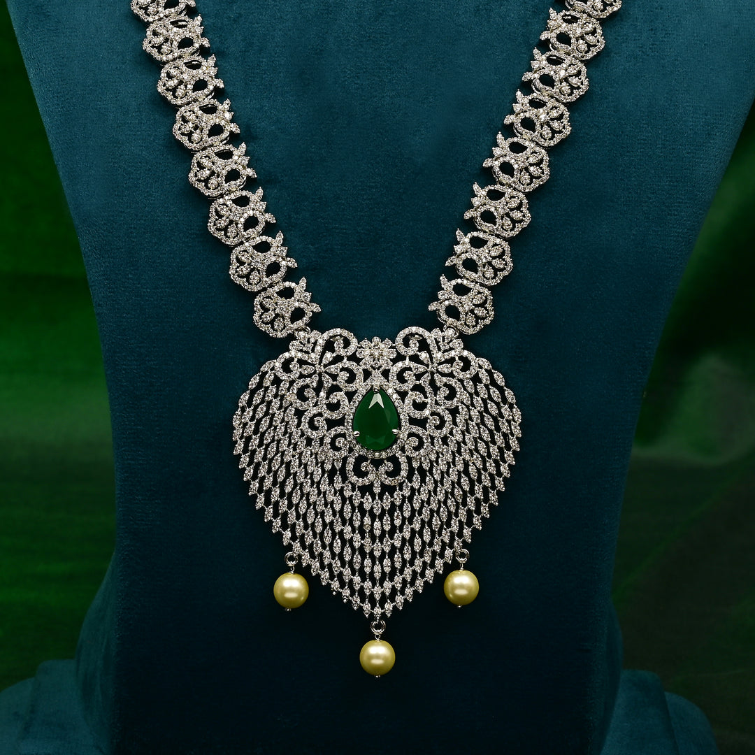 CZ Emerald Necklace Set