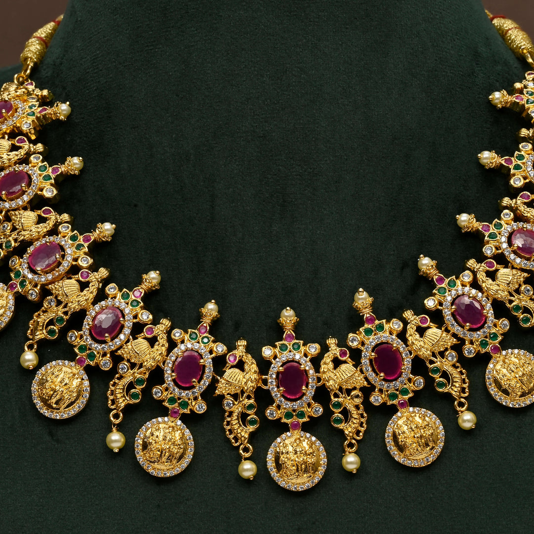 Temple CZ Necklace Set