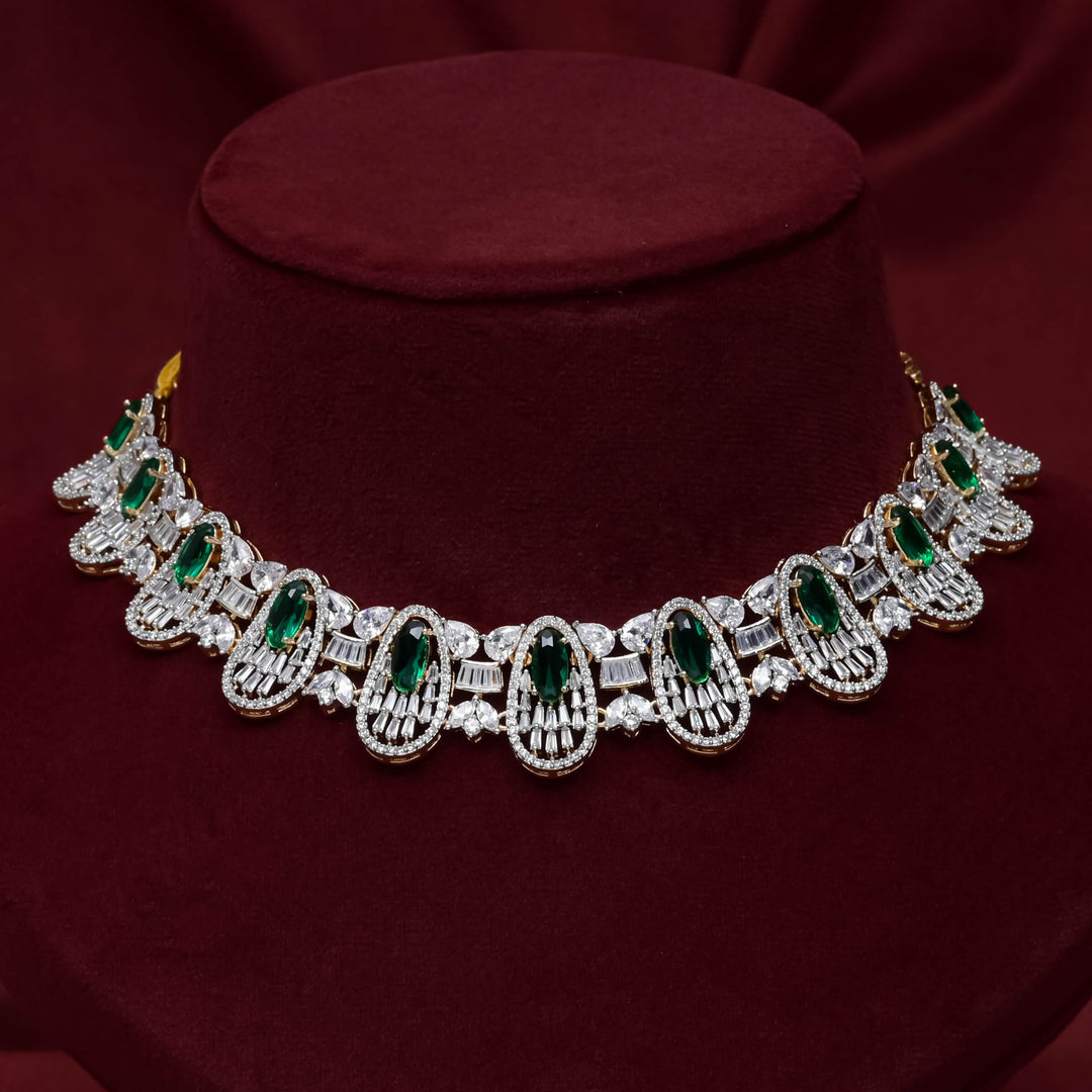 CZ Emerald Choker Set