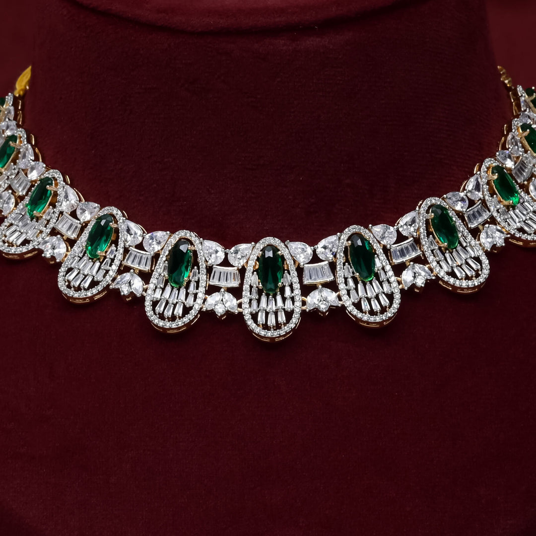 CZ Emerald Choker Set