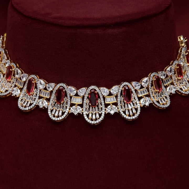 CZ Ruby Choker Set
