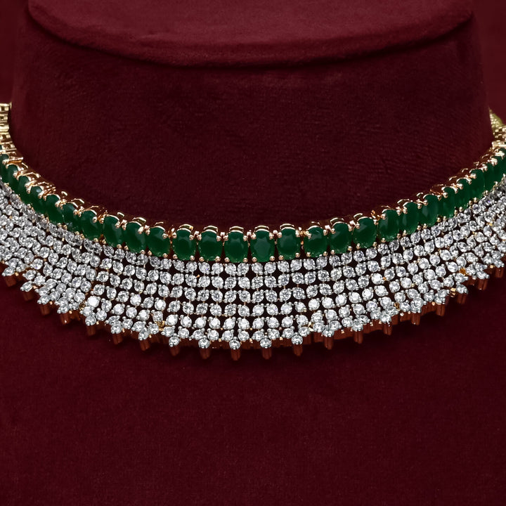 CZ Emerald Choker Set