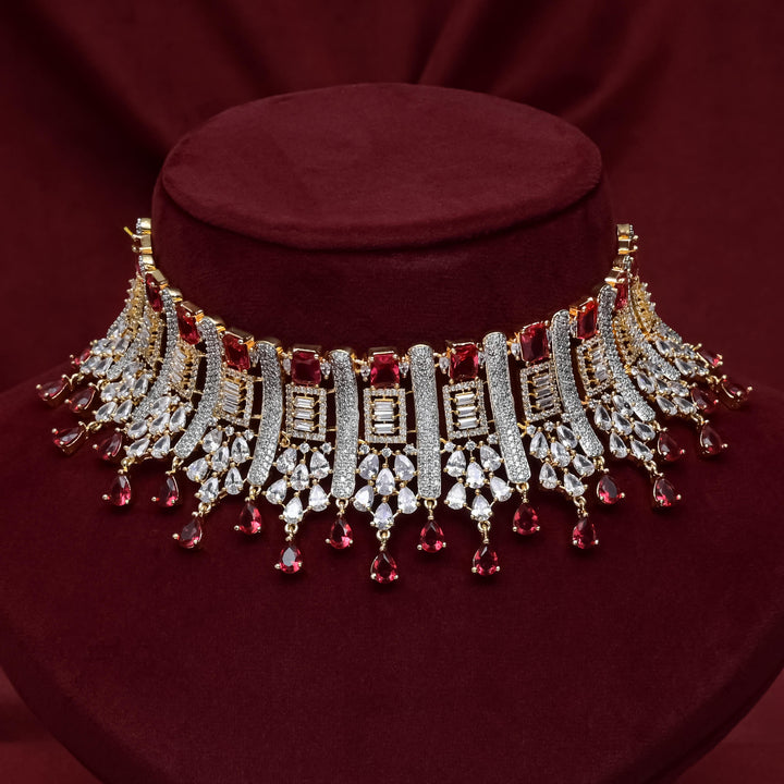 CZ Ruby Choker Set