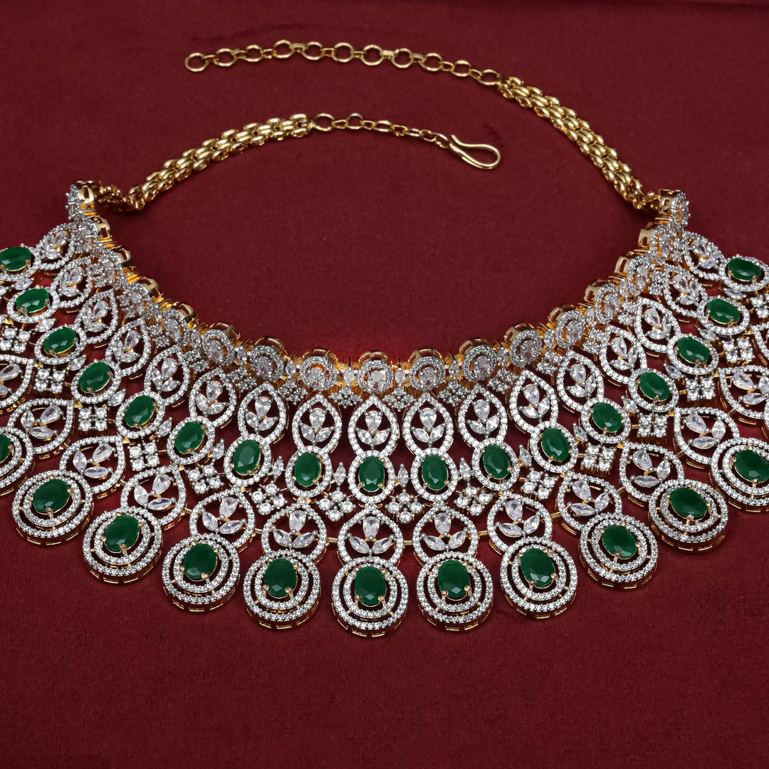 CZ Emerald Choker Set
