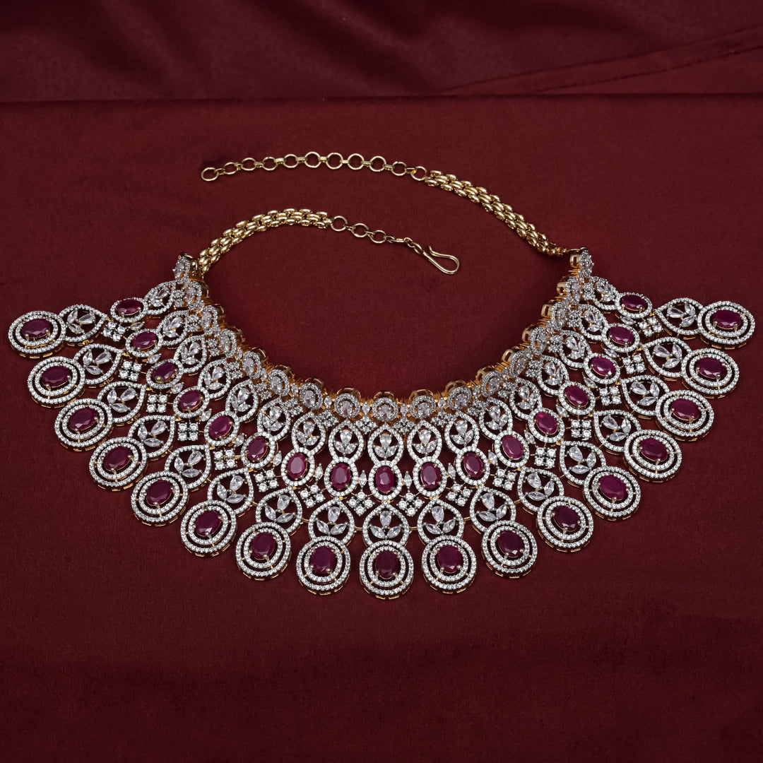 CZ Ruby Choker Set