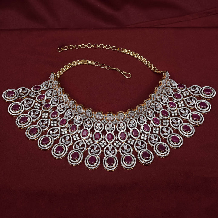 CZ Ruby Choker Set