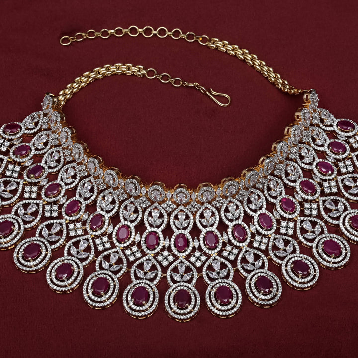 CZ Ruby Choker Set
