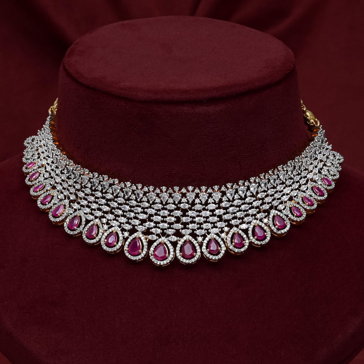 CZ Ruby Choker Set