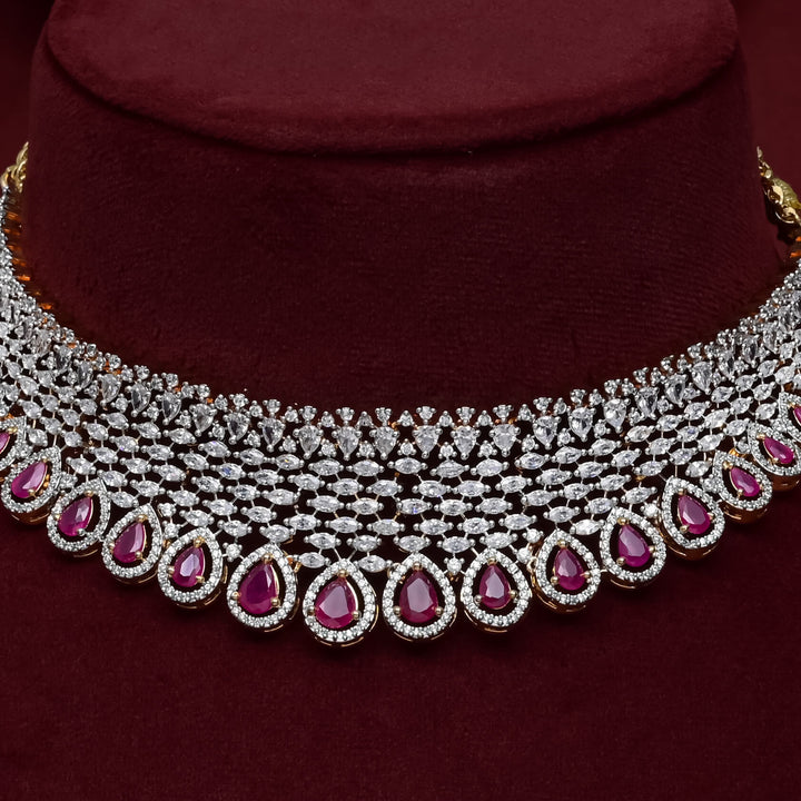 CZ Ruby Choker Set