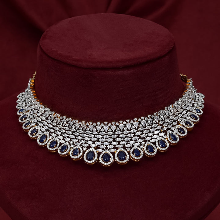 CZ Sapphire Choker Set