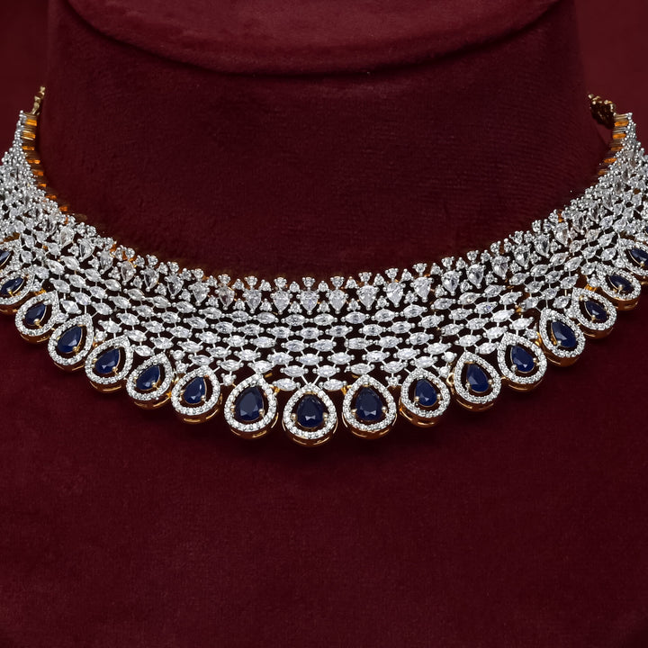 CZ Sapphire Choker Set