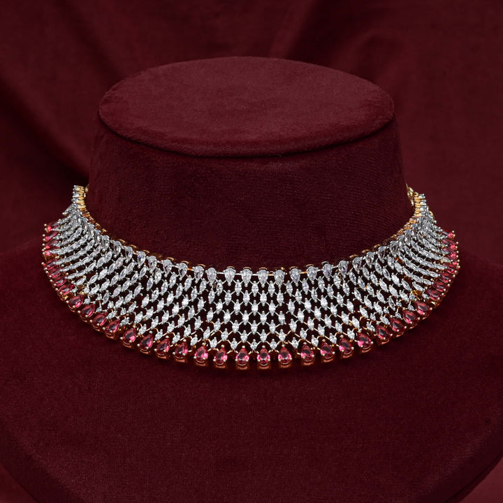CZ Ruby Choker Set