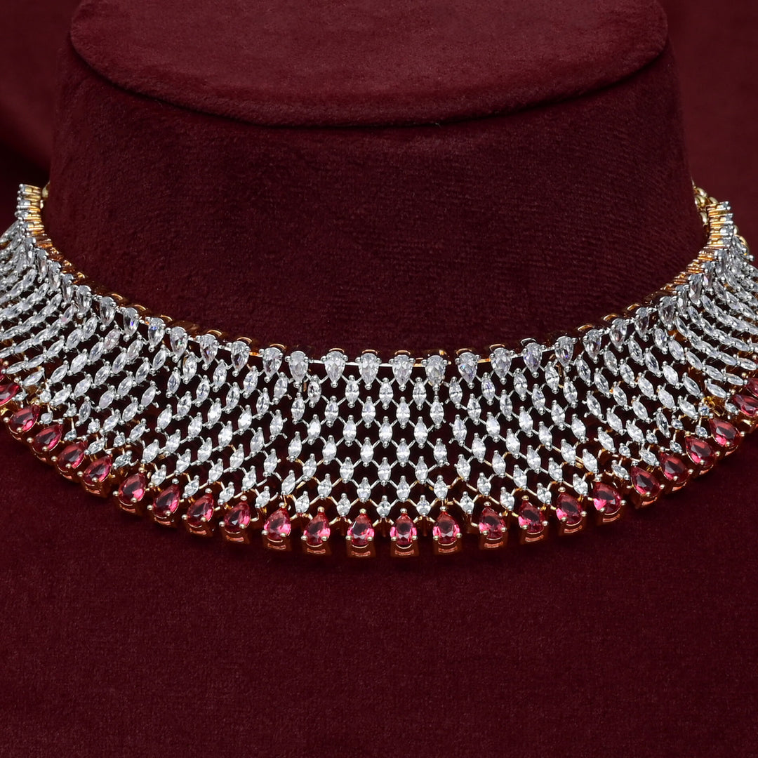 CZ Ruby Choker Set