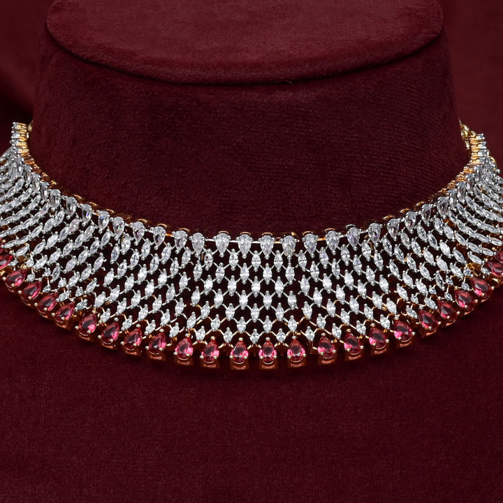 CZ Ruby Choker Set