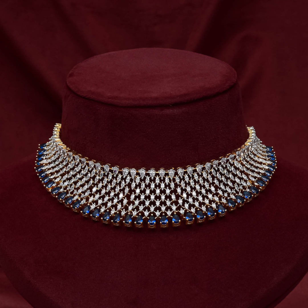 CZ Sapphire Choker Set