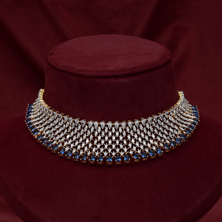 CZ Sapphire Choker Set