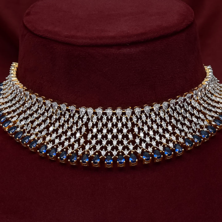 CZ Sapphire Choker Set