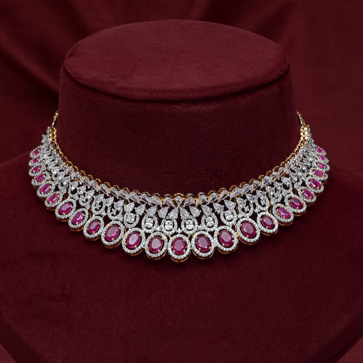 CZ Ruby Choker Set