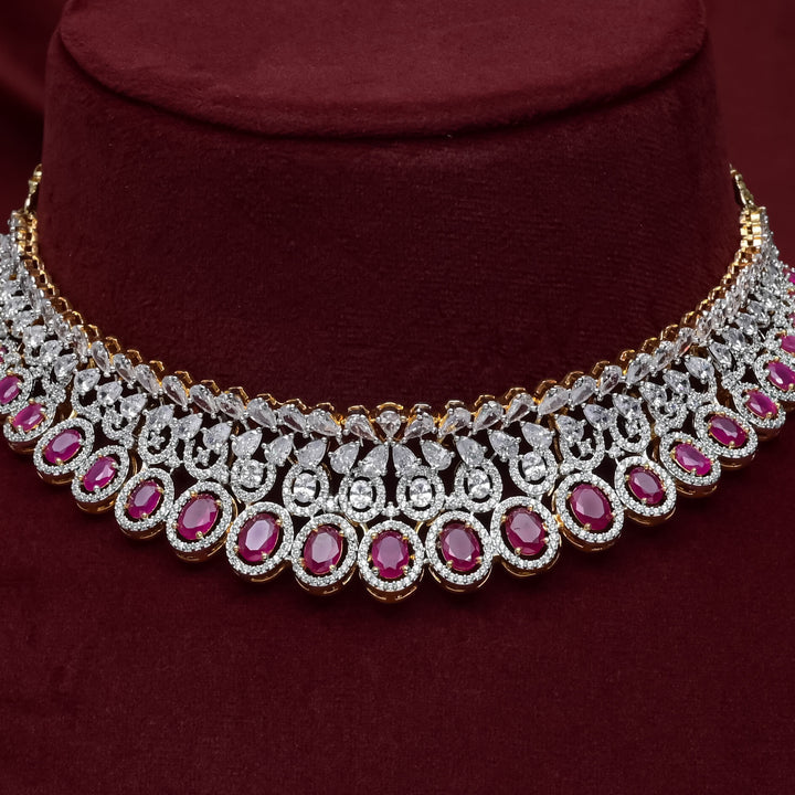 CZ Ruby Choker Set