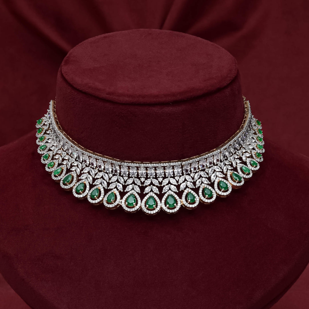 CZ Emerald Choker Set