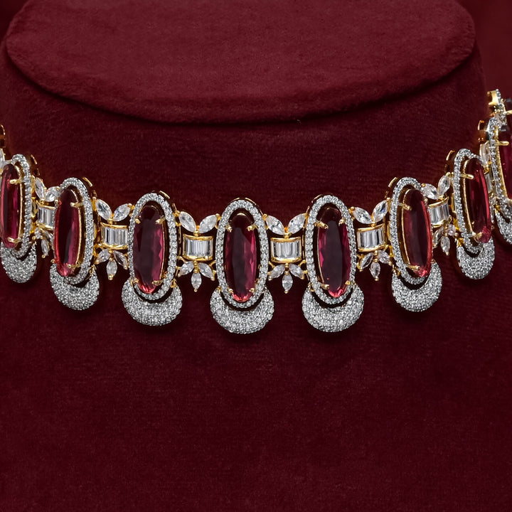CZ Ruby Choker Set