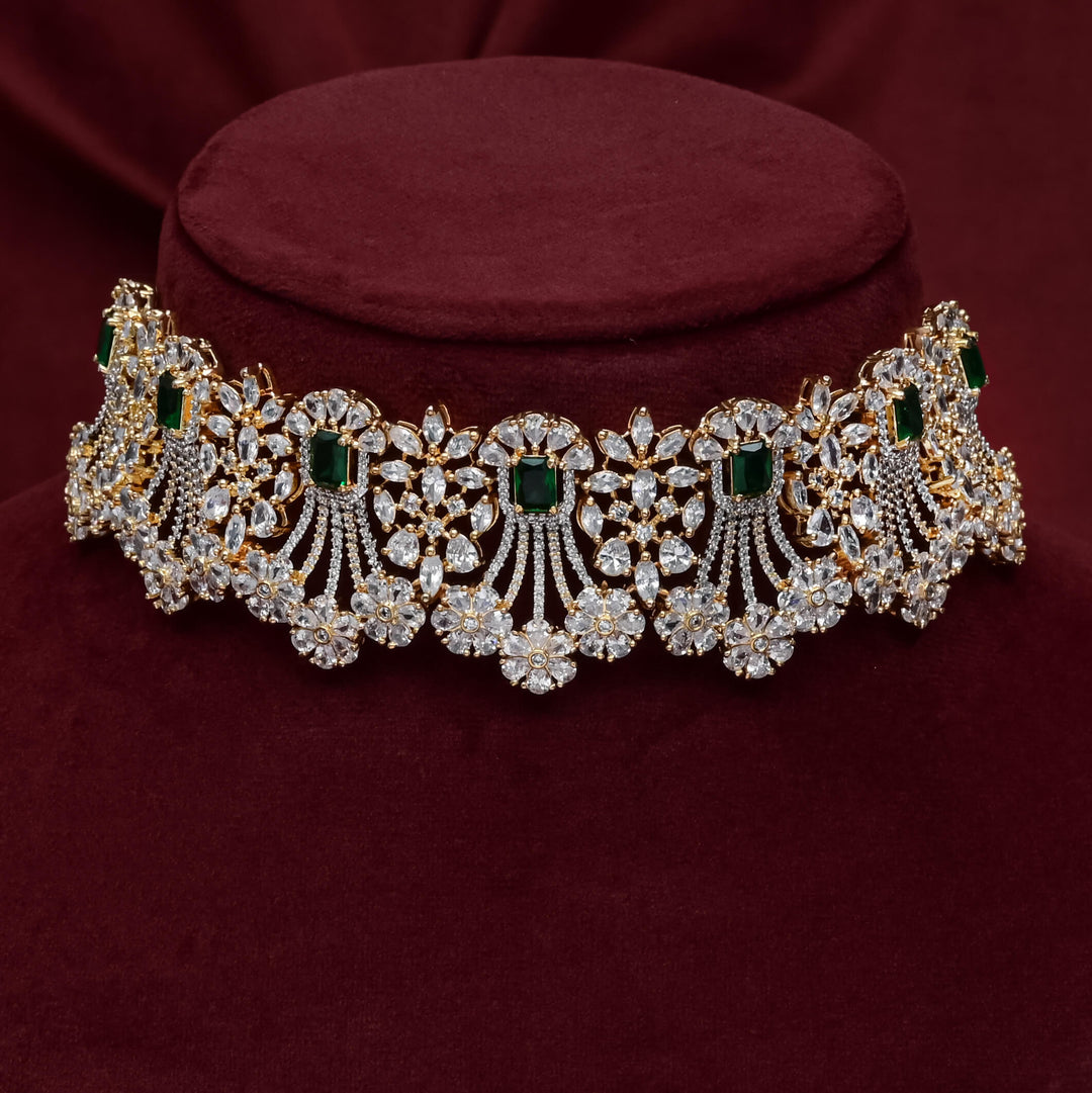 CZ Emerald Choker Set