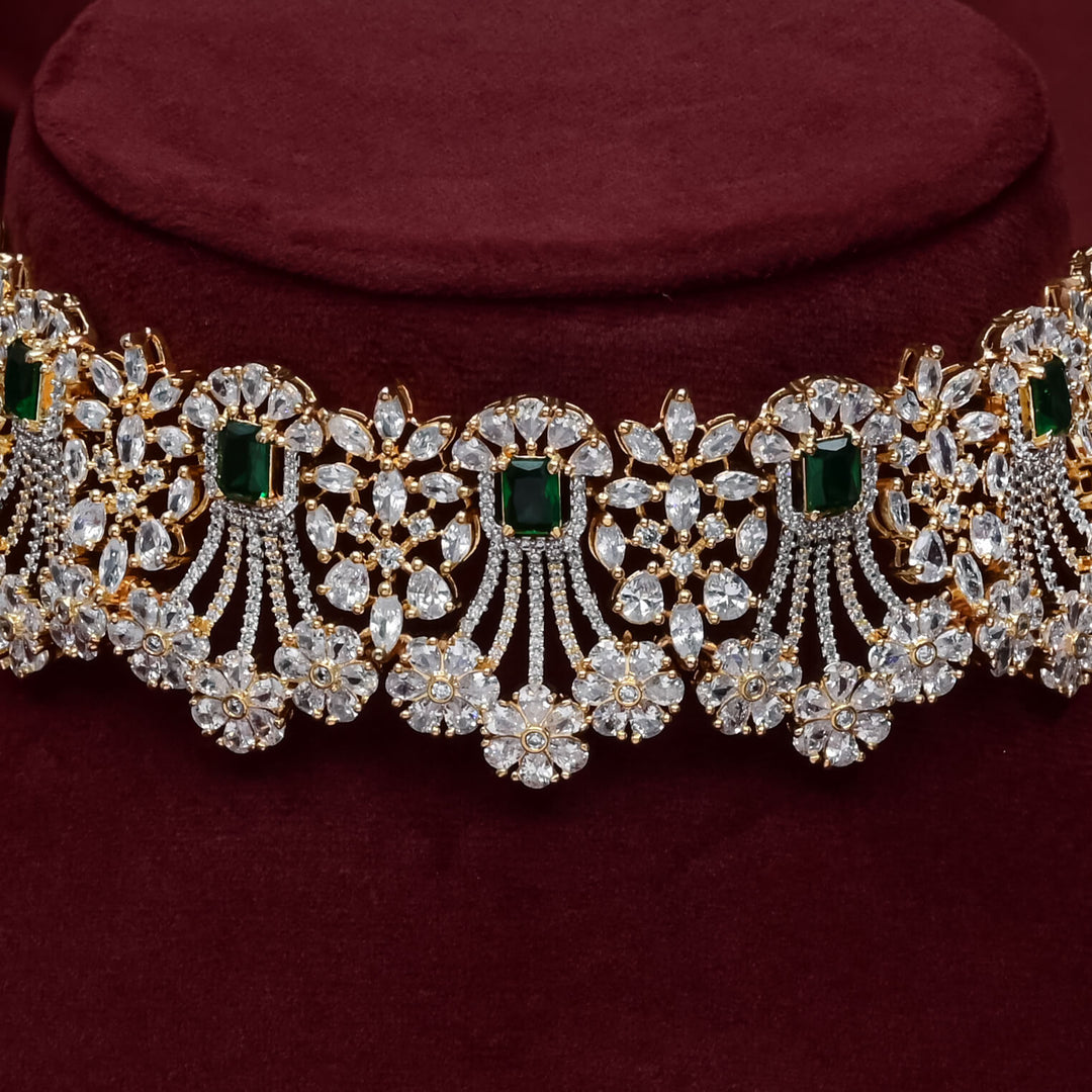 CZ Emerald Choker Set