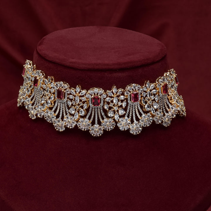 CZ Ruby Choker Set