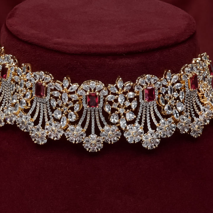 CZ Ruby Choker Set