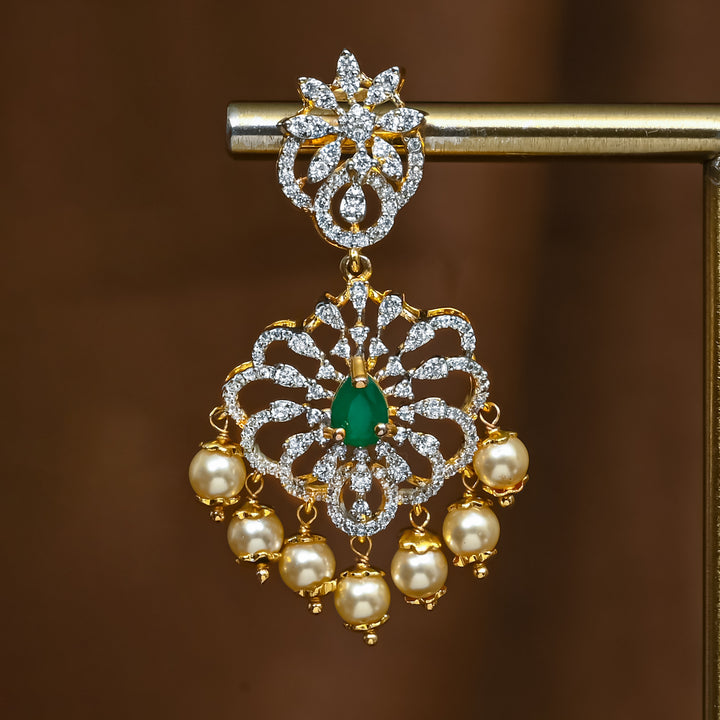 CZ Silver Emerald Earrings