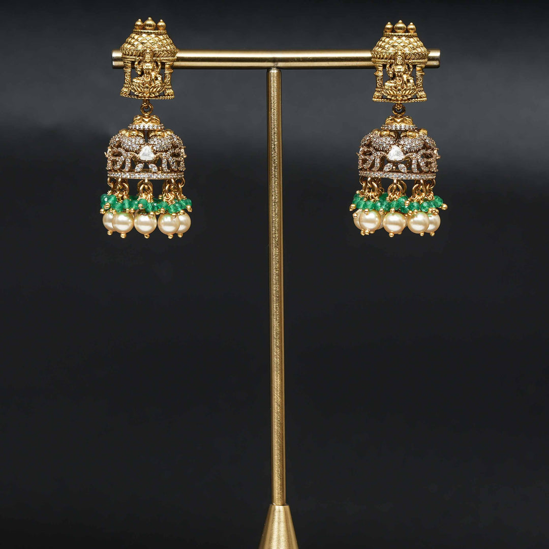 CZ Jhumka Earrings