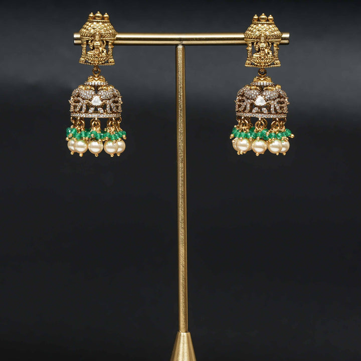 CZ Jhumka Earrings