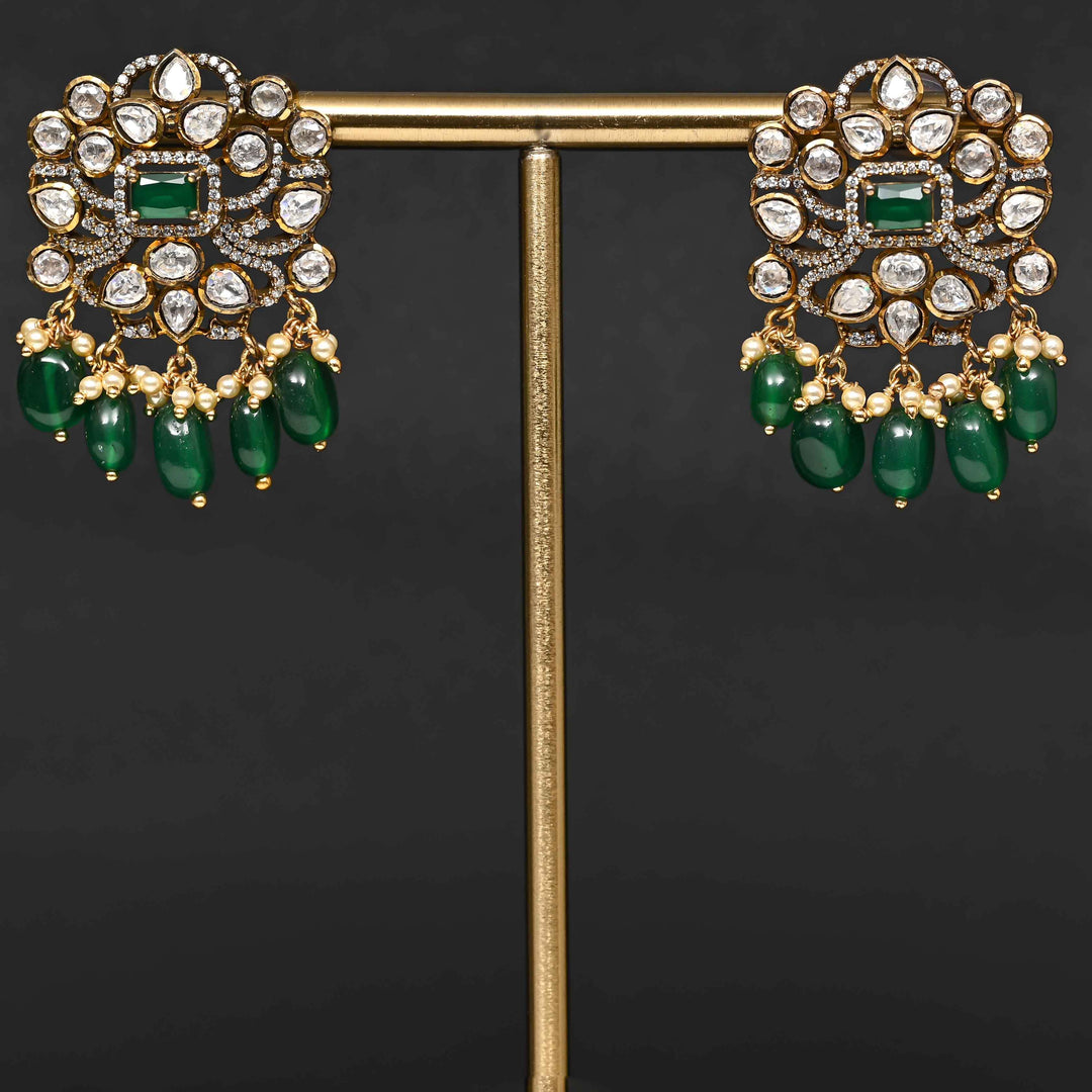 Premium 92.5 silver moissanite earrings with pearl drops, antique finish, and intricate handcrafted detailing by Sri Fine Jewellery, Hyderabad
(https://www.srifinejewellery.com)