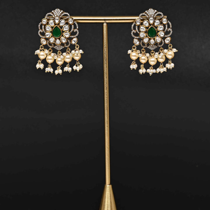 Premium 92.5 silver moissanite earrings with pearl drops, antique finish, and intricate handcrafted detailing by Sri Fine Jewellery, Hyderabad
(https://www.srifinejewellery.com)