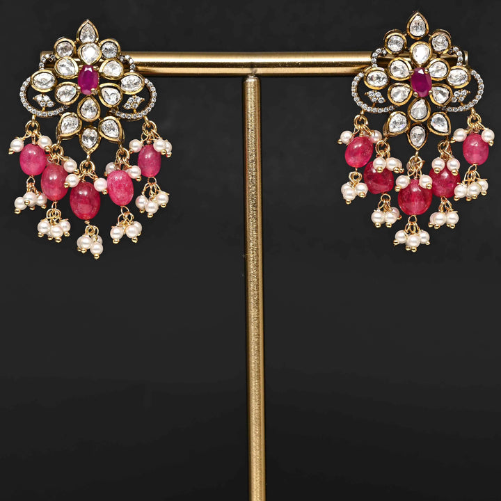 Premium 92.5 silver moissanite earrings with pearl drops, antique finish, and intricate handcrafted detailing by Sri Fine Jewellery, Hyderabad
(https://www.srifinejewellery.com)