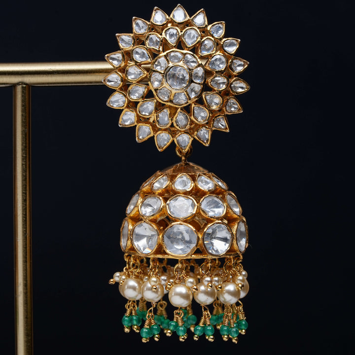 Premium 92.5 silver moissanite jhumka earrings with pearl drops, antique finish, and intricate handcrafted detailing by Sri Fine Jewellery, Hyderabad
(https://www.srifinejewellery.com)