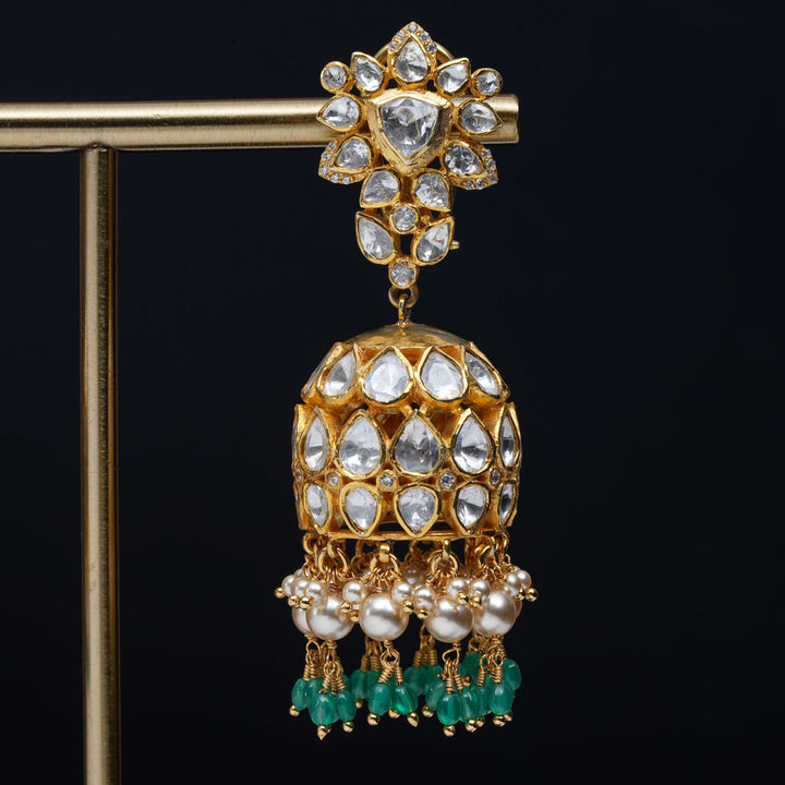 Premium 92.5 silver moissanite jhumka earrings with pearl drops, antique finish, and intricate handcrafted detailing by Sri Fine Jewellery, Hyderabad
(https://www.srifinejewellery.com)