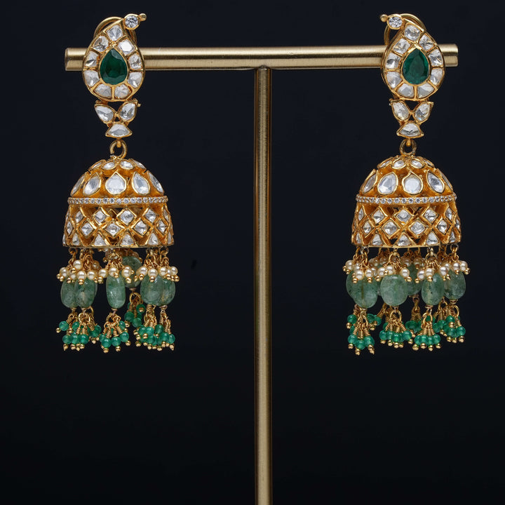 Premium 92.5 silver moissanite jhumka earrings with pearl drops, antique finish, and intricate handcrafted detailing by Sri Fine Jewellery, Hyderabad
(https://www.srifinejewellery.com)